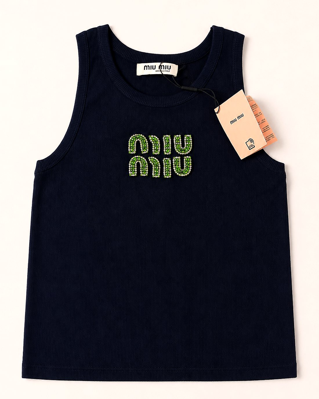 MADAME MLU Crystal Tank Top — Zwart/Groen