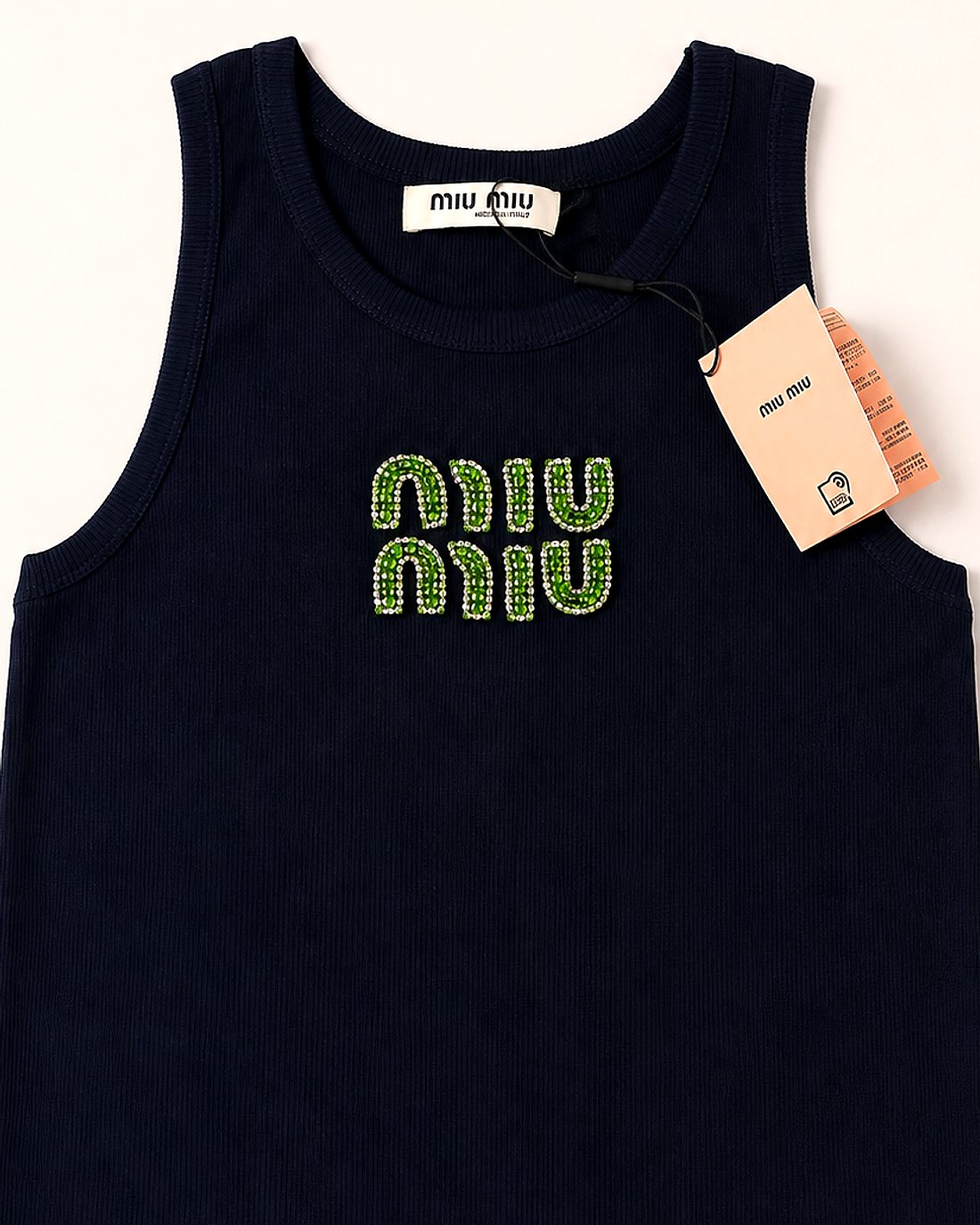 MADAME MLU Crystal Tank Top — Zwart/Groen