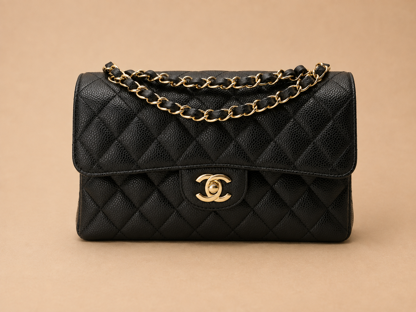 ChaneI - Double Flap Medium Zwart/Goud