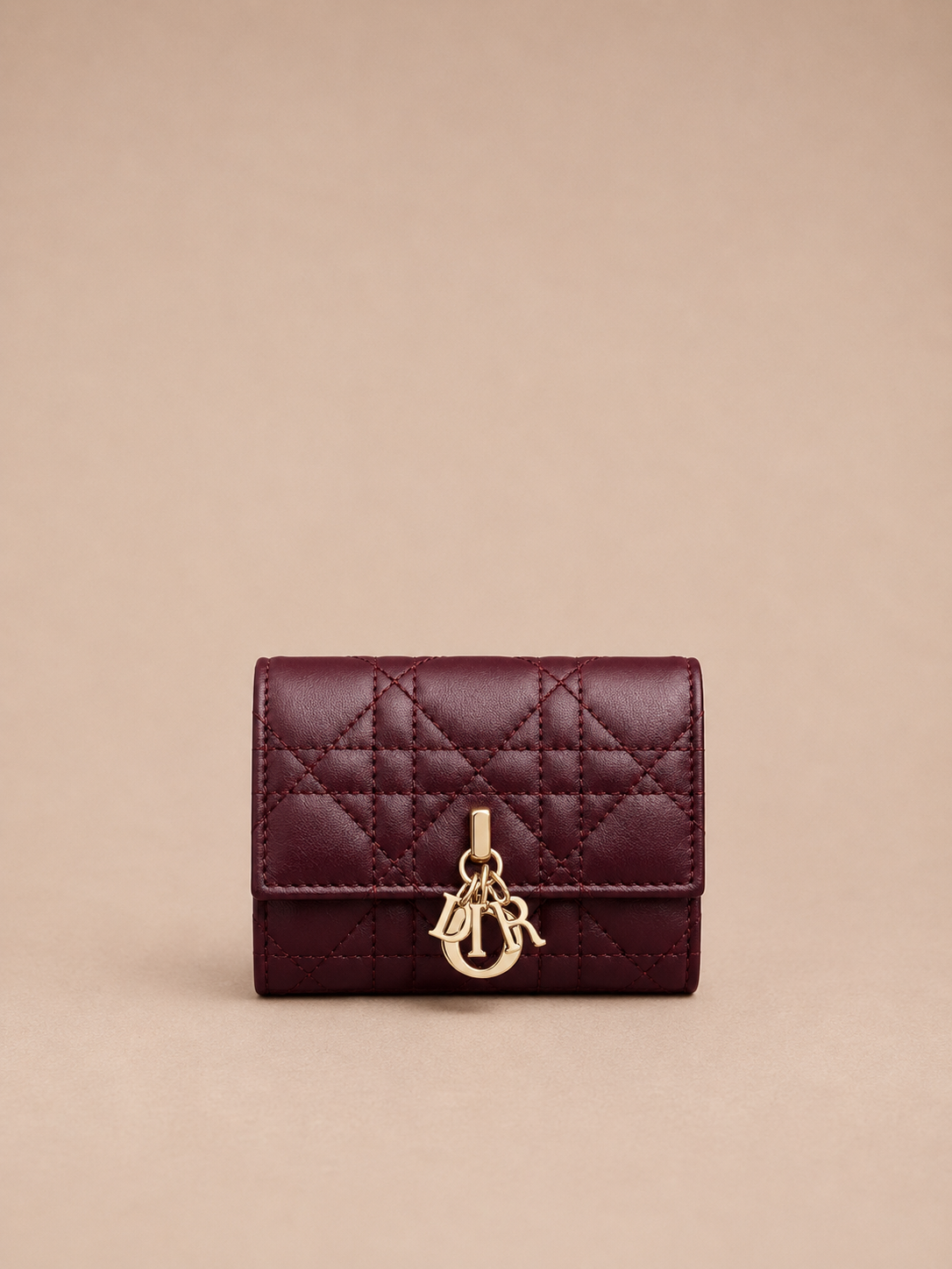 Dior - Compacte Portemonnee Bordeaux