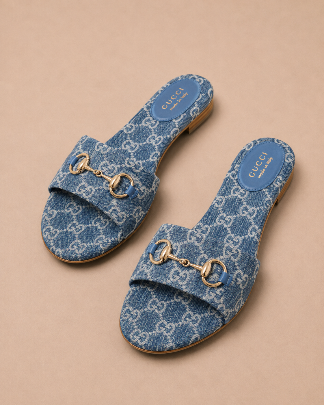 Gucci - Horsebit Slides Denim