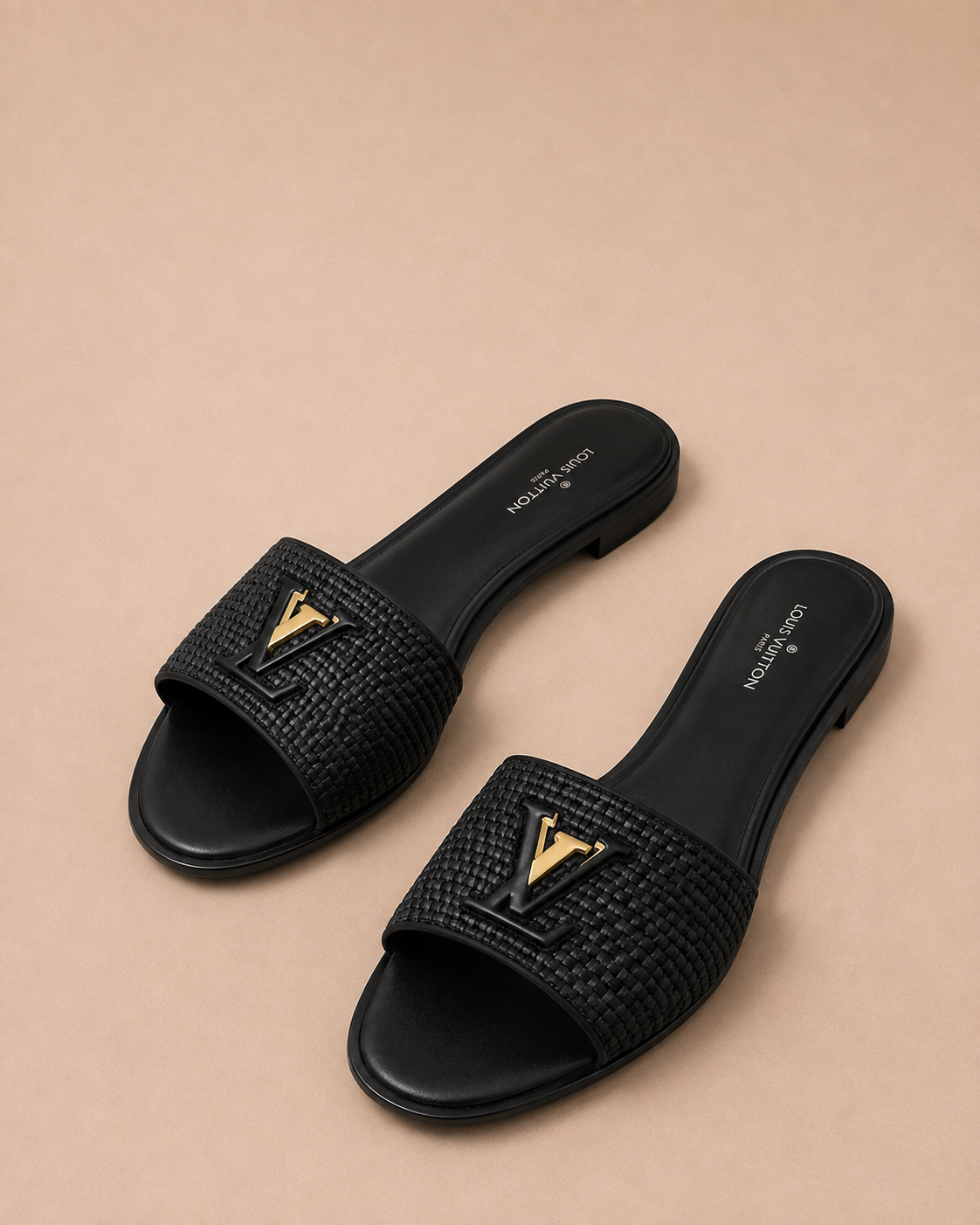 LV - Pantolette Slides Zwart