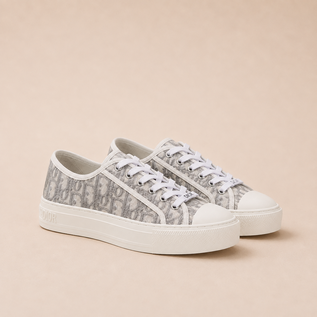 Dior - Canvas Plateausneaker Grijs