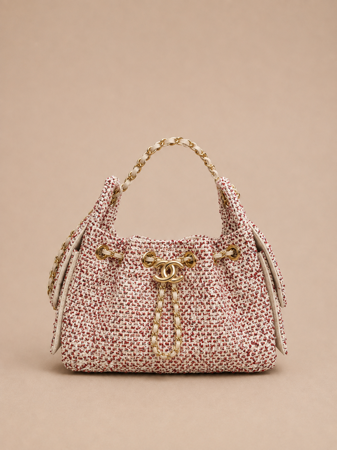 ChaneI 25 Mini Tas Wit-Roze Tweed