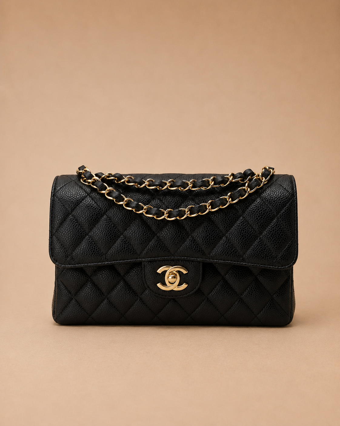 ChaneI - Double Flap Medium Zwart/Goud