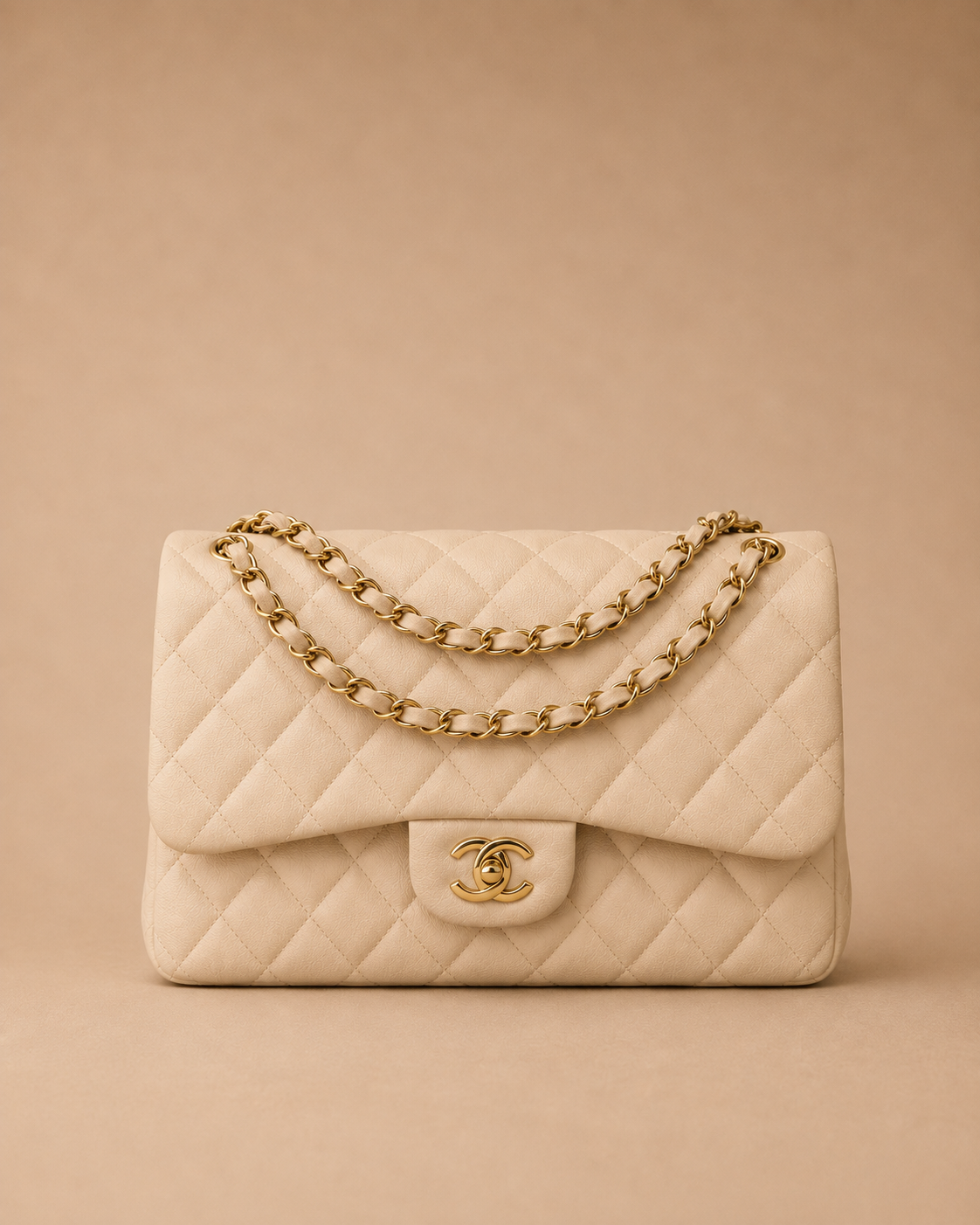 ChaneI - Double Flap Jumbo Beige